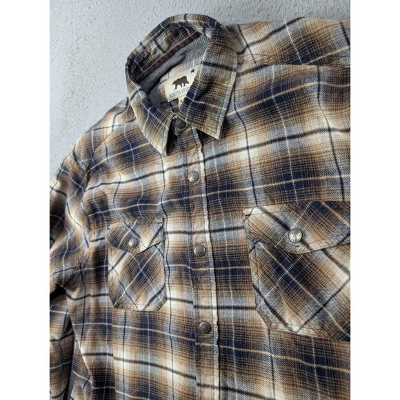 Dakota Grizzly Flannel Shirt Jacket Mens XL Brown Plaid Lined Snap Front Shacket - Picture 5 of 11